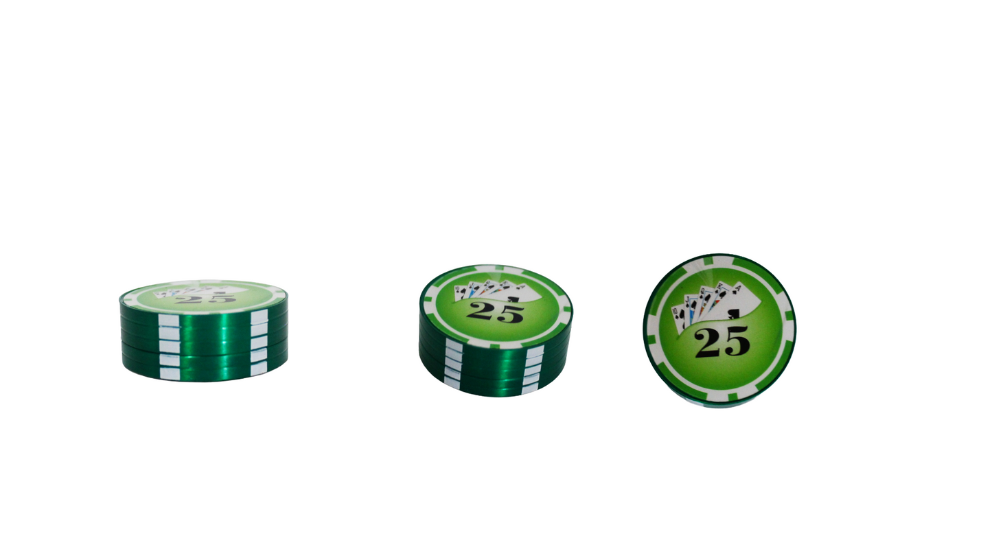 Grinder de Ficha de Póker – Compacto y Llamativo (40 mm, 2 Partes)