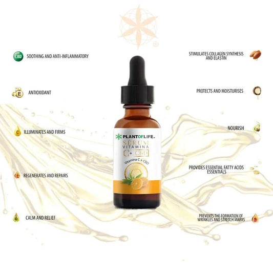 Sérum con Vitamina C y CBD – Cuidado Facial y Corporal (30ml, 300mg CBD)