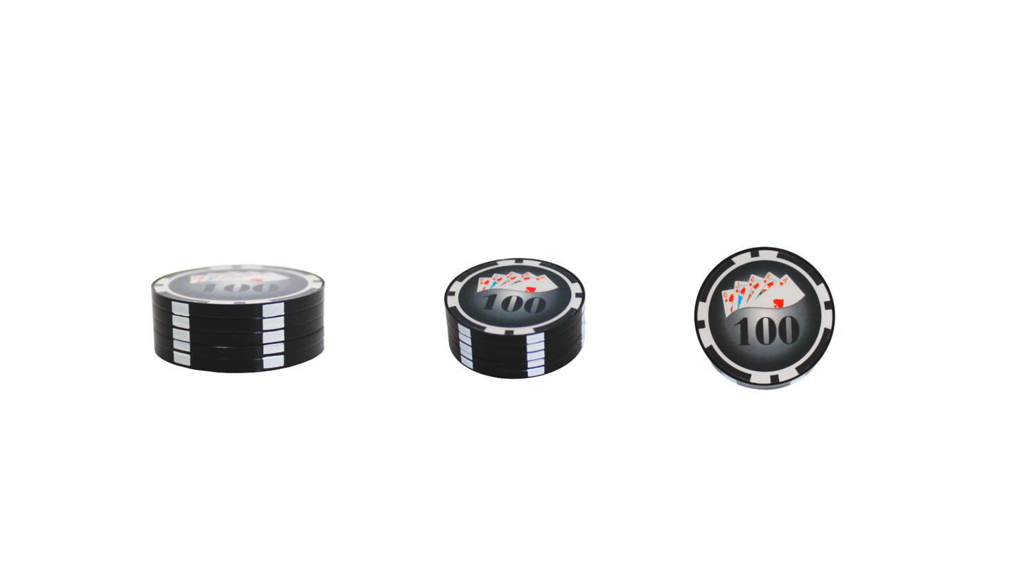 Grinder de Ficha de Póker – Compacto y Llamativo (40 mm, 2 Partes)