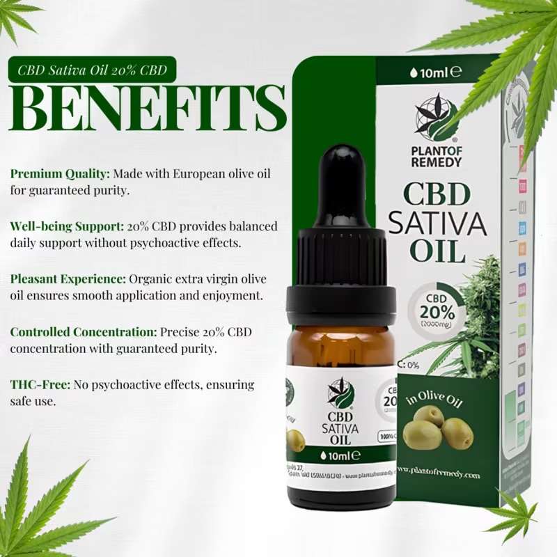 Aceite de Oliva con 20% CBD – 10ml | Plant of Remedy