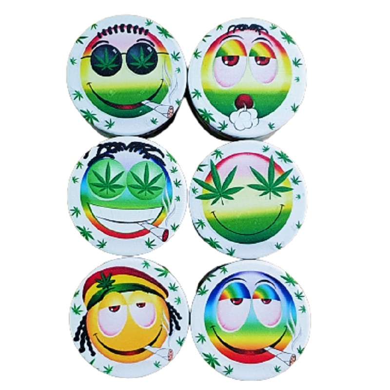 Grinder Metal Rasta y  Smile 40mm 4 Partes