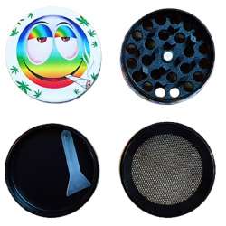 Grinder Metal Rasta y  Smile 40mm 4 Partes
