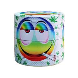 Grinder Metal Rasta y  Smile 40mm 4 Partes