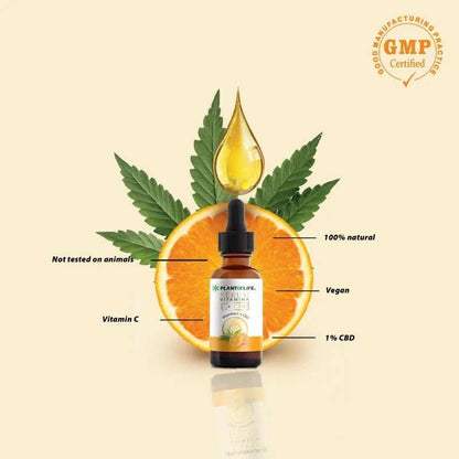 Sérum con Vitamina C y CBD – Cuidado Facial y Corporal (30ml, 300mg CBD)